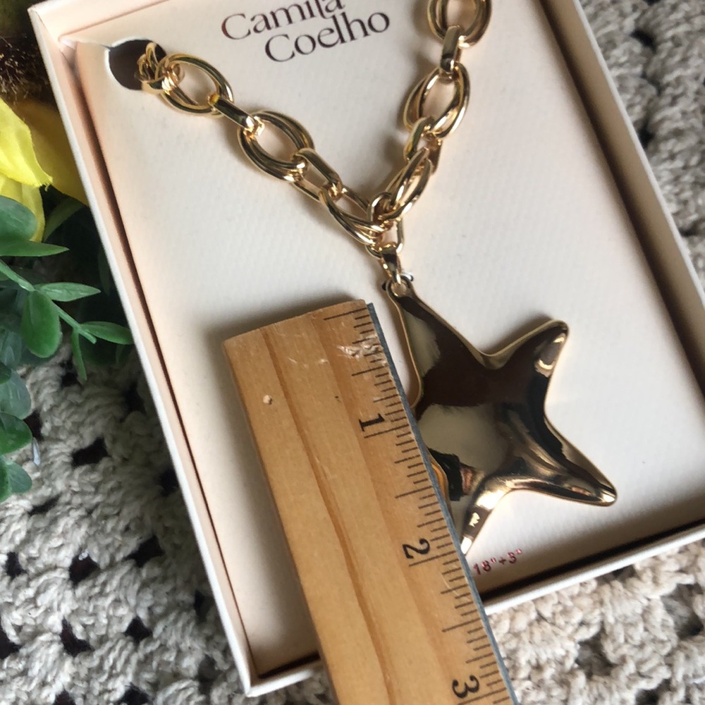 Camila Coelho Shiny Gold Star Chain Necklace - Picture 2 of 7